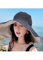 Black accessories,Plain Color accessories,Contrast String Nylon Black Visor Hat