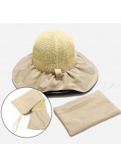 Beige accessories,Contrast Color accessories,Bowknot Design Patchwork Beige Visor Hat