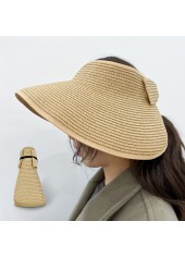 Bowknot Foldable Light Coffee Visor Hat