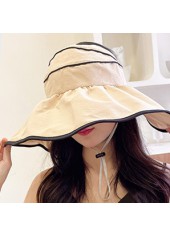 Light Coffee accessories,Plain Color accessories,Contrast Stitch String Light Coffee Visor Hat