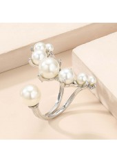 Silvery White jewelry,Contrast Color jewelry,Asymmetry Pear Detail Silvery White Ring