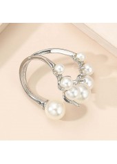 Silvery White jewelry,Contrast Color jewelry,Asymmetry Pear Detail Silvery White Ring