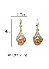 Gold jewelry,Other jewelry,Pearl Rhinestone Design Geometric Gold Earrings