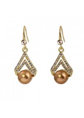 Gold jewelry,Other jewelry,Pearl Rhinestone Design Geometric Gold Earrings