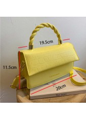 Yellow accessories,Plain Color accessories,Twist Design Yellow Magnetic Crossbody Bag