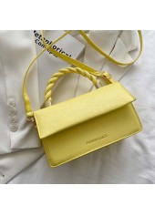 Yellow accessories,Plain Color accessories,Twist Design Yellow Magnetic Crossbody Bag