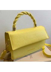 Twist Design Yellow Magnetic Crossbody Bag