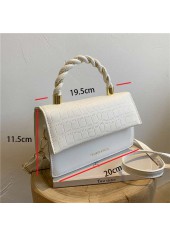 White accessories,Plain Color accessories,Twist Design White Magnetic Crossbody Bag