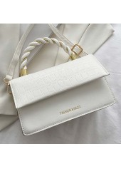 White accessories,Plain Color accessories,Twist Design White Magnetic Crossbody Bag