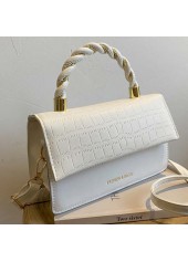 Twist Design White Magnetic Crossbody Bag