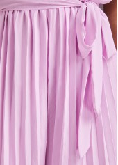 Light Purple dresses,Plain Color dresses,Pleated Light Purple Belted Short Off Shoulder Dress