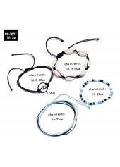 Blue jewelry,Black jewelry,Geometric jewelry,Oval Geometric Pattern Blue Anklet Set