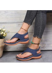 Navy shoes,Plain Color shoes,Navy Mid Heel Toe Post Sandals