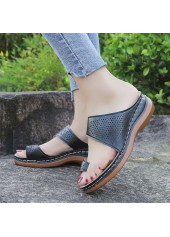 Black accessories,Plain Color accessories,Black Rubber Mid Heel Toe Post Slippers