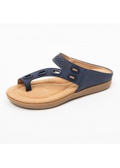Navy Falt Toe Post Flip Slippers