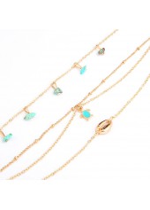 Golden jewelry,Geometric jewelry,Golden Geometric Pattern Alloy Detail Anklet Set