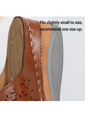 Dark Camel accessories,Plain Color accessories,Floral Dark Camel Mid Heel Open Toe Sliders