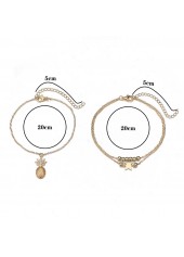 Golden jewelry,Other jewelry,Round Pineapple Layered Golden Anklet Set