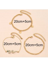 Golden jewelry,Other jewelry,Star Layered Snake Design Golden Anklet Set