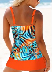 Multi Color swimwear,Orange swimwear,Leopard swimwear,ROTITA Circular Ring Multi Color Leopard Tankini Set