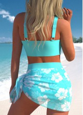 Cyan plus size,Plants plus size,ROTITA Plus Size High Waisted Mesh Bikini Set