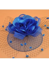 Mesh Stitching Blue Floral Design Hat