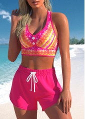 Hot Pink swimwear,Tie Dye swimwear,ROTITA Criss Cross Hot Pink Bikini Set