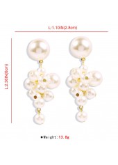 White jewelry,Other jewelry,Pearl Design Grape Detail White Earrings