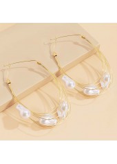 Mint Green jewelry,Floral jewelry,Plants jewelry,Gold Layered Asymmetric Pearl Detail Earrings