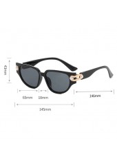 Black accessories,Geometric accessories,Black Plastic Detail Cat Eye Sunglasses