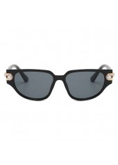 Black accessories,Geometric accessories,Black Plastic Detail Cat Eye Sunglasses