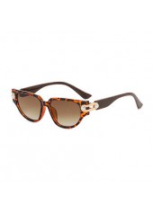 Dark Coffee Plastic Detail Cat Eye Sunglasses