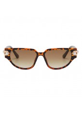 Dark Coffee accessories,Animal Print accessories,Geometric accessories,Dark Coffee Plastic Detail Cat Eye Sunglasses