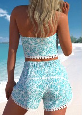 Light Blue swimwear,Plain Color swimwear,ROTITA Tie Light Blue High Waisted Bikini Set