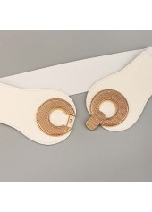 White accessories,Other accessories,White Circular Ring Faux Leather Belt