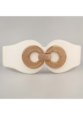 White accessories,Other accessories,White Circular Ring Faux Leather Belt