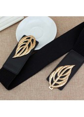 Black accessories,Other accessories,Leaf Design Black Faux Leather Belt