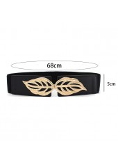 Black accessories,Other accessories,Leaf Design Black Faux Leather Belt