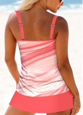 Coral swimwear,Ombre swimwear,ROTITA Circular Ring Coral Ombre Mid Waisted Tankini Set