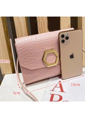 Pink accessories,Geometric accessories,Pink Geometric Pattern Magnetic Shoulder Bag