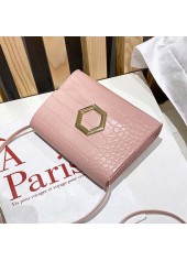 Pink accessories,Geometric accessories,Pink Geometric Pattern Magnetic Shoulder Bag