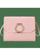Pink Geometric Pattern Magnetic Shoulder Bag