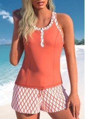 ROTITA Plus Size Mid Waisted Contrast Binding Top