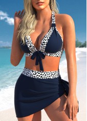 Navy swimwear,Leopard swimwear,ROTITA Mesh Navy Leopard High Waisted Bikini Set