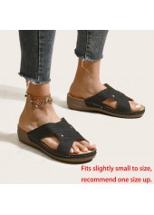 Black accessories,Plain Color accessories,Black Mid Heel Open Toe Sliders