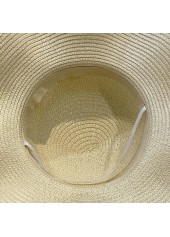 Beige accessories,Plain Color accessories,Bowknot Detail Beige Summer Visor Hat