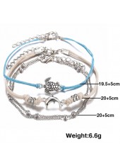 Multi Color jewelry,Contrast Color jewelry,Round Turtle Design Multi Color Anklet Set