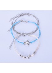 Multi Color jewelry,Contrast Color jewelry,Round Turtle Design Multi Color Anklet Set