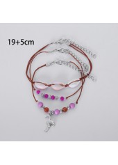 Multi Color jewelry,Animal Print jewelry,Geometric jewelry,Round Plastic Detail Multi Color Anklet Set