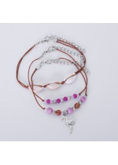 Multi Color jewelry,Animal Print jewelry,Geometric jewelry,Round Plastic Detail Multi Color Anklet Set